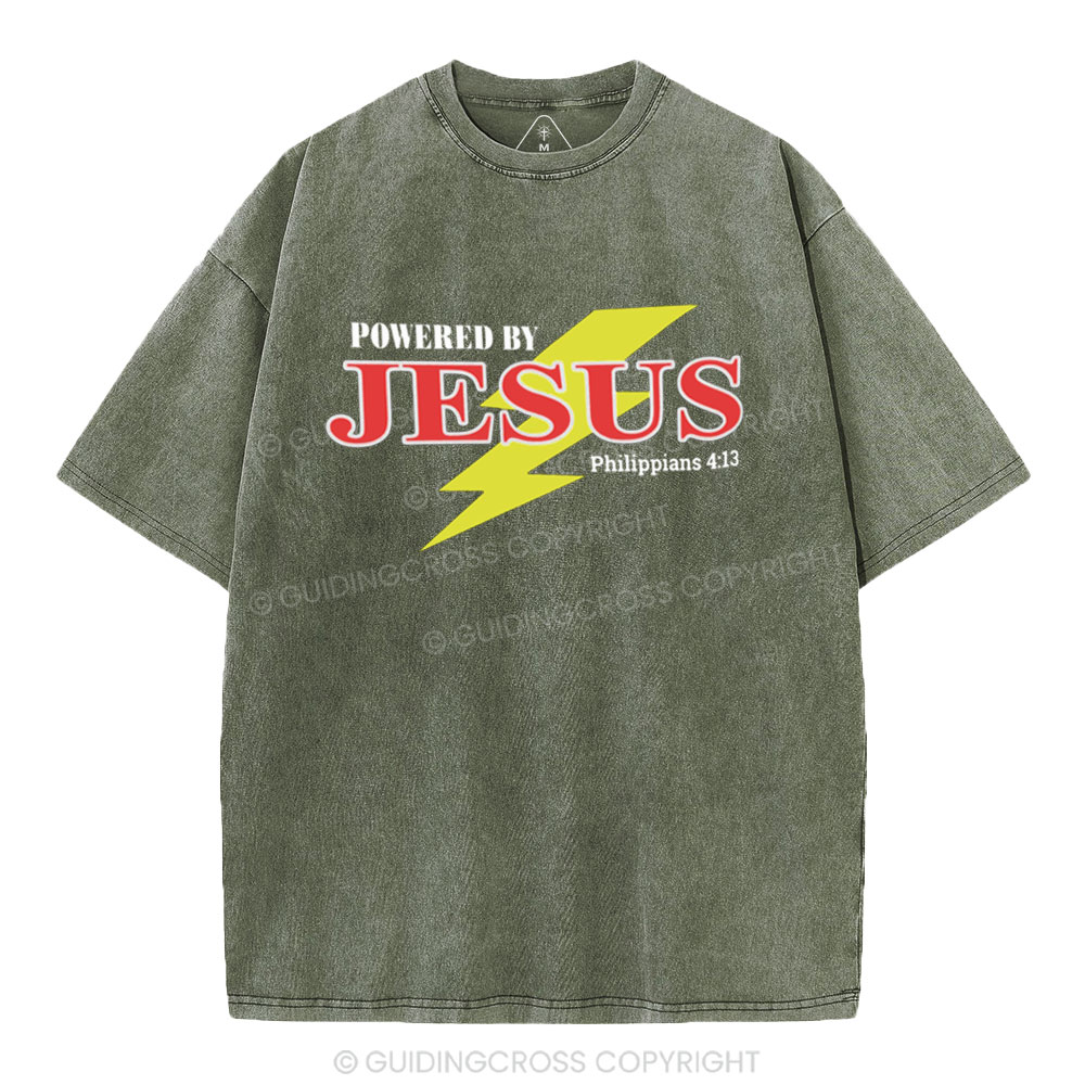 Powered By Jesus Christian Washed T-Shirt