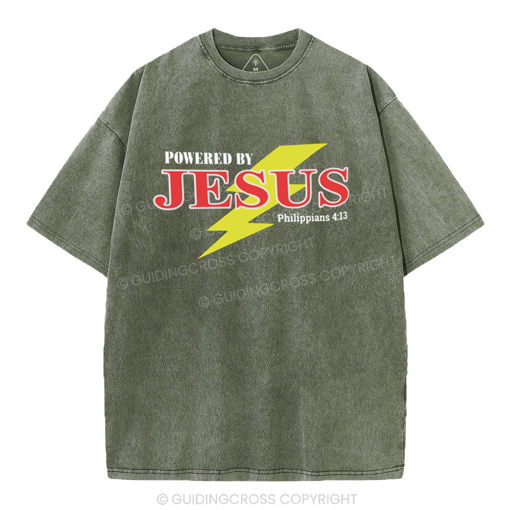 Powered By Jesus Christian Washed T-Shirt