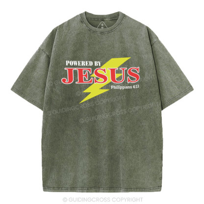 Powered By Jesus Christian Washed T-Shirt