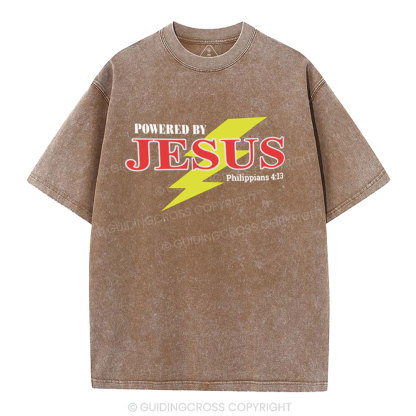 Powered By Jesus Christian Washed T-Shirt