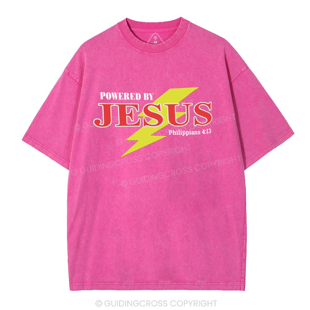 Powered By Jesus Christian Washed T-Shirt