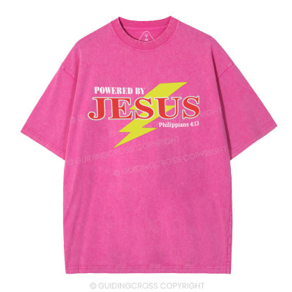 Powered By Jesus Christian Washed T-Shirt
