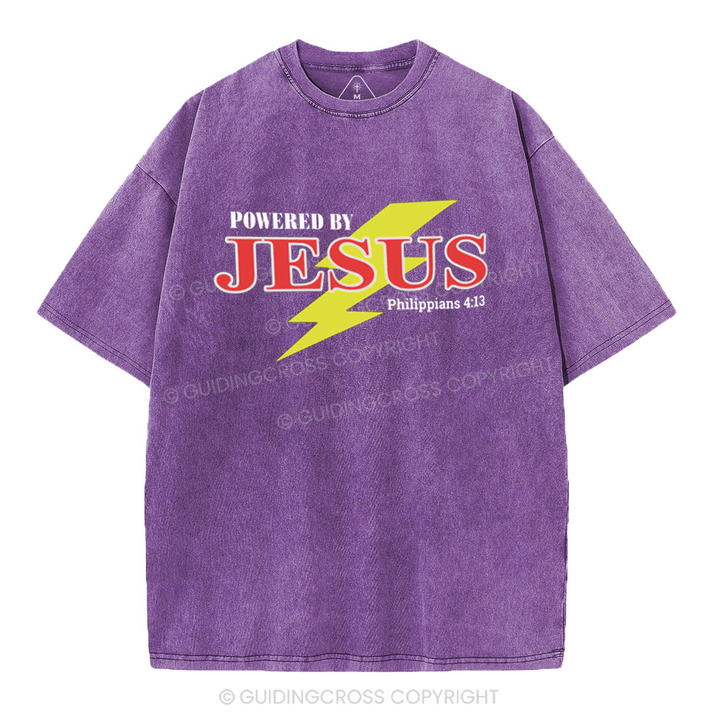 Powered By Jesus Christian Washed T-Shirt