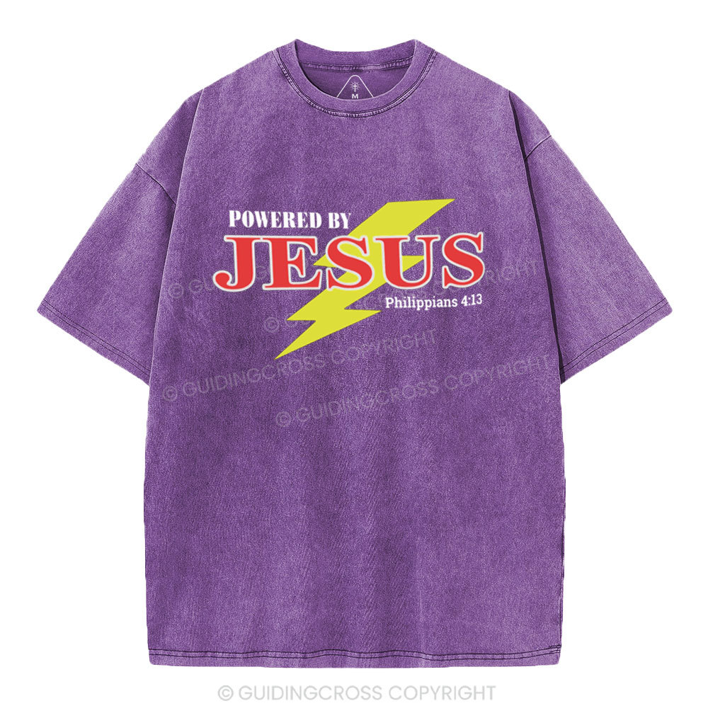Powered By Jesus Christian Washed T-Shirt