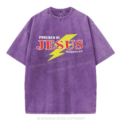 Powered By Jesus Christian Washed T-Shirt