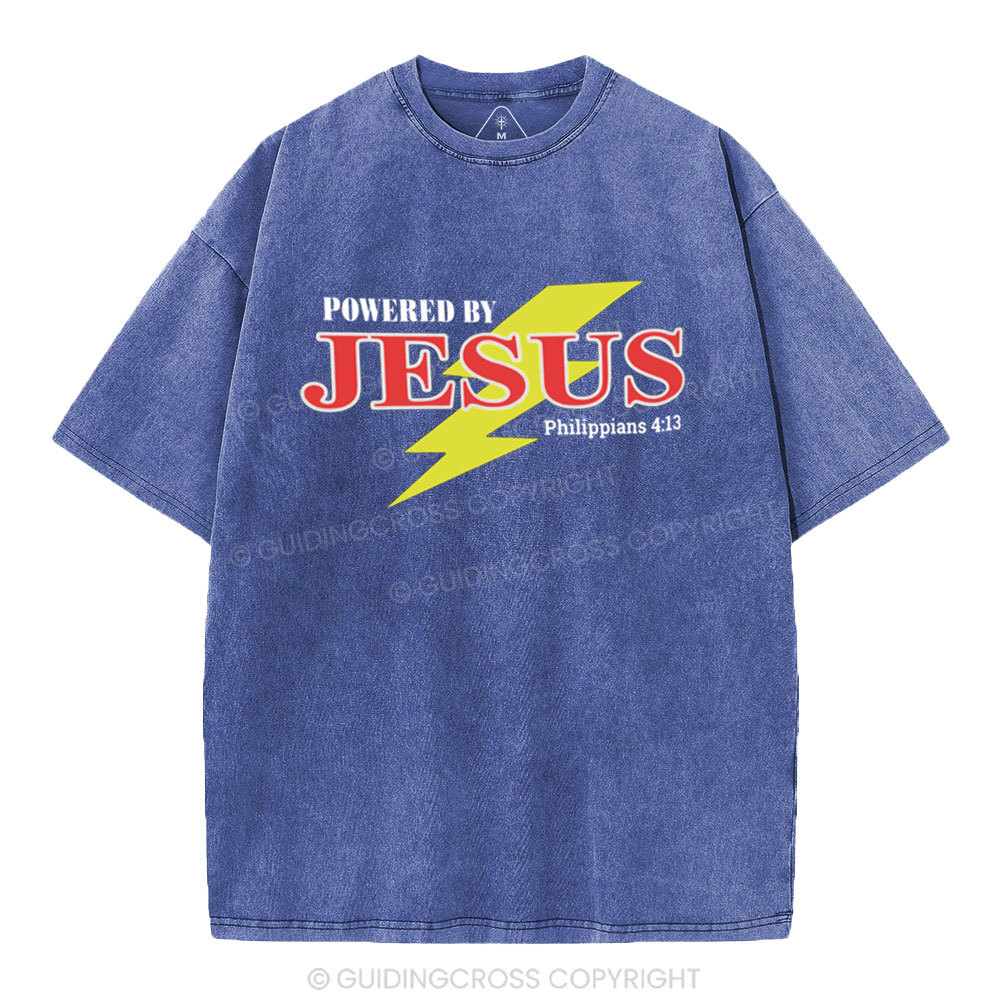 Powered By Jesus Christian Washed T-Shirt