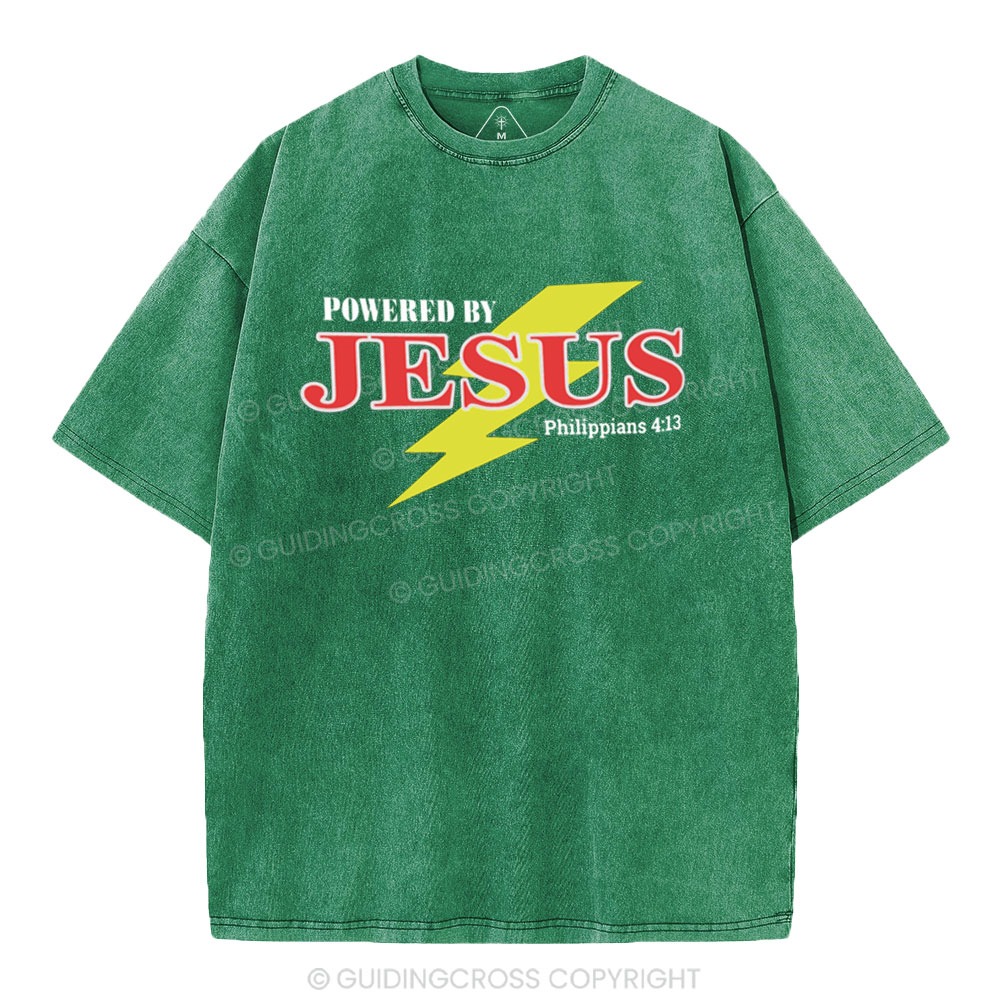 Powered By Jesus Christian Washed T-Shirt