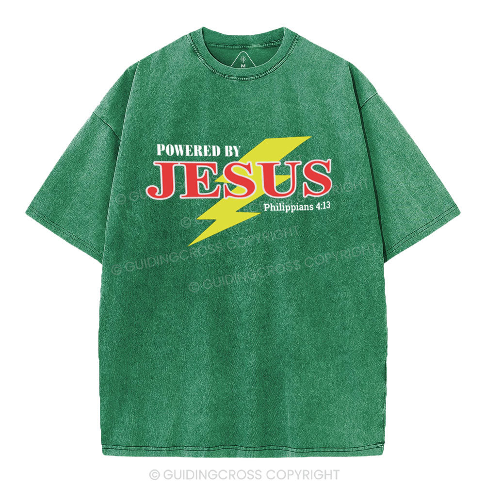 Powered By Jesus Christian Washed T-Shirt