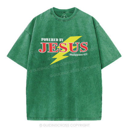 Powered By Jesus Christian Washed T-Shirt