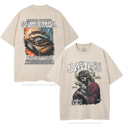 Powered By Saints Christian Washed T-Shirt