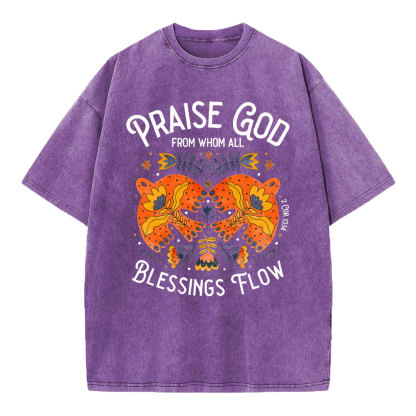 Praise God Blessing Flow Christian T-Shirt