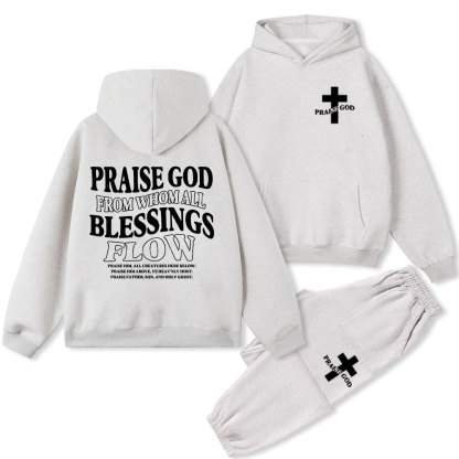 Praise God From Whom All Blessings Flow Christian Fleece Hoodie Set