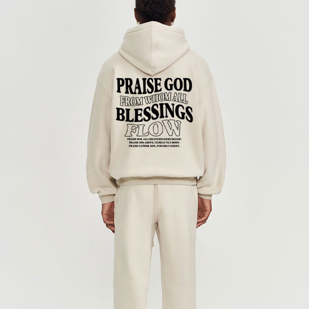 Praise God From Whom All Blessings Flow Christian Fleece Hoodie Set