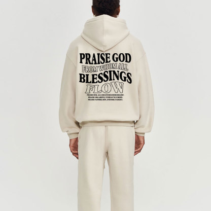 Praise God From Whom All Blessings Flow Christian Fleece Hoodie Set