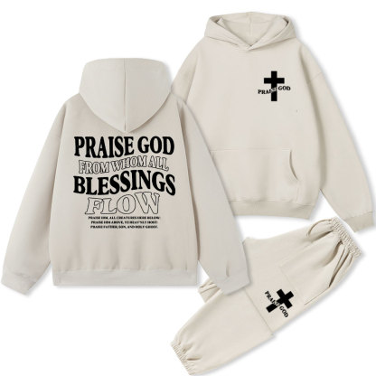 Praise God From Whom All Blessings Flow Christian Fleece Hoodie Set