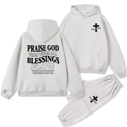Praise God From Whom All Blessings Flow Christian Fleece Hoodie Set