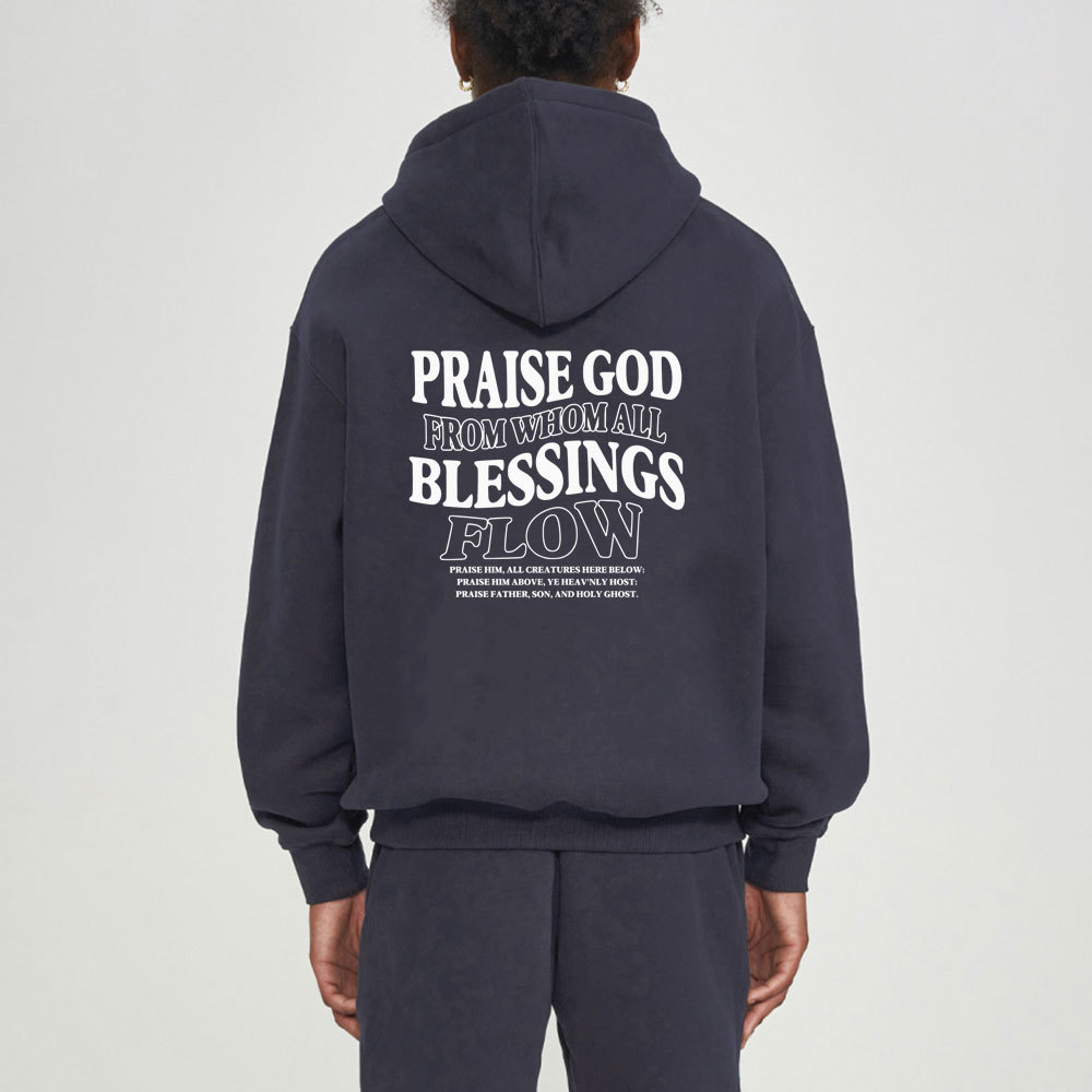 Praise God From Whom All Blessings Flow Christian Fleece Hoodie Set