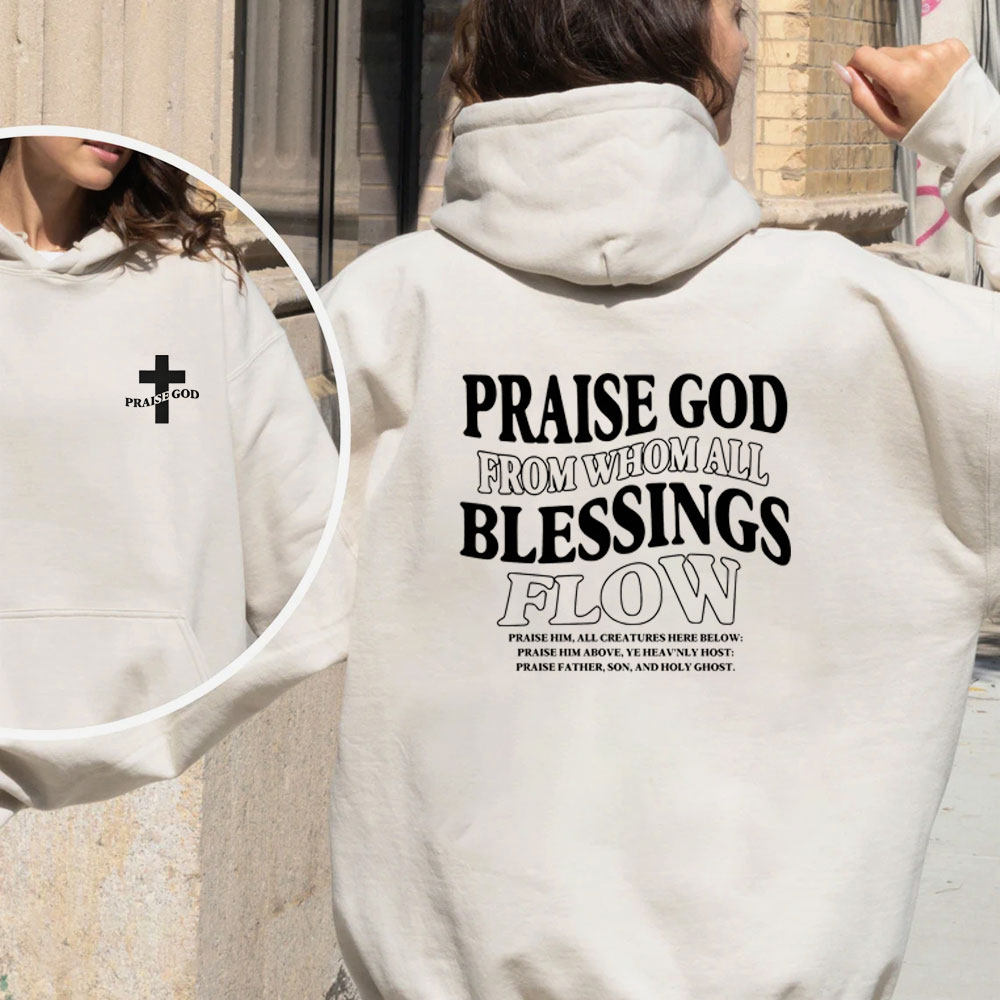 Praise God From Whom All Blessings Flow Christian Fleece Hoodie Set