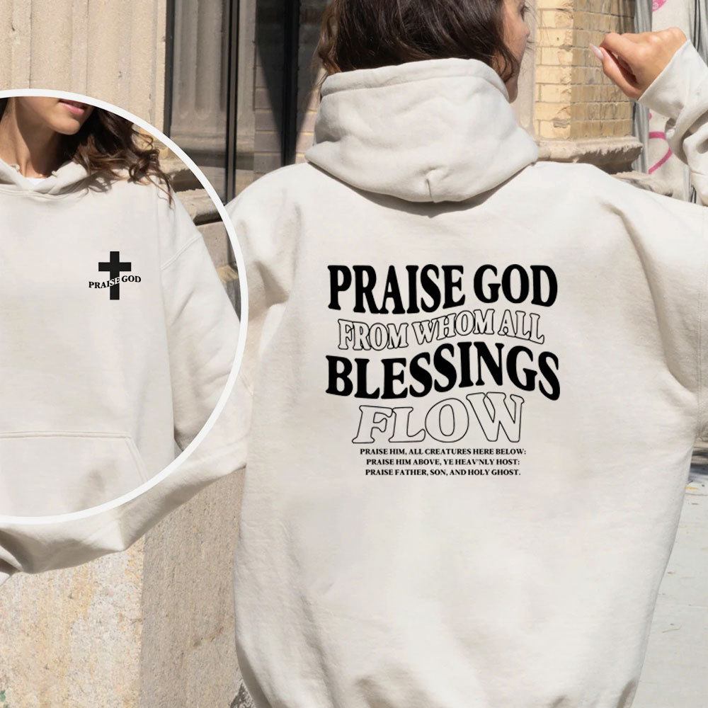 Praise God From Whom All Blessings Flow Christian Fleece Hoodie Set