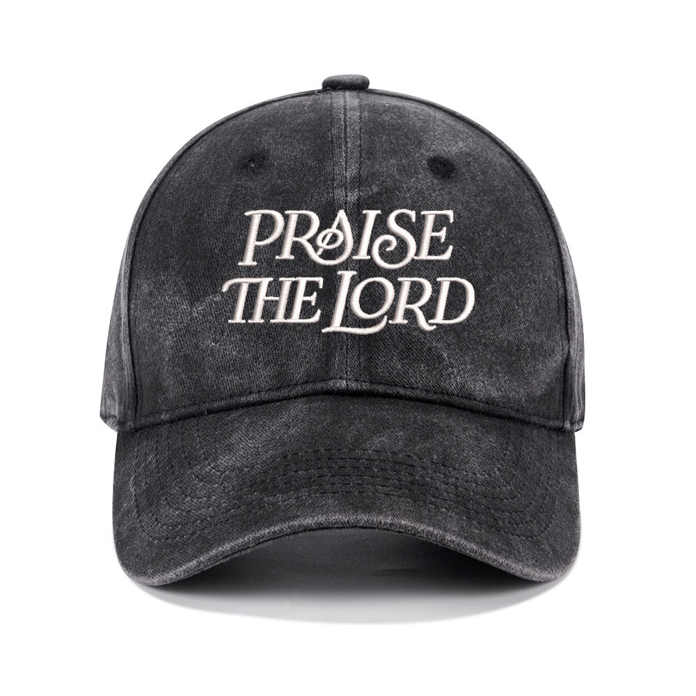 Praise The Lord Christian Couple Washed Hat