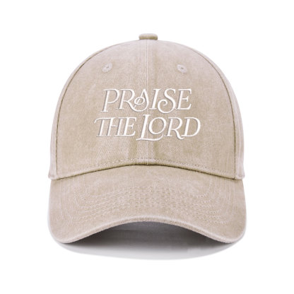 Praise The Lord Christian Couple Washed Hat