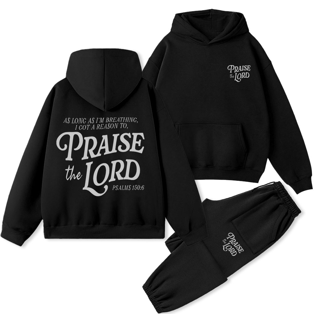 Praise The Lord Christian Premium Fleece Hoodie Set