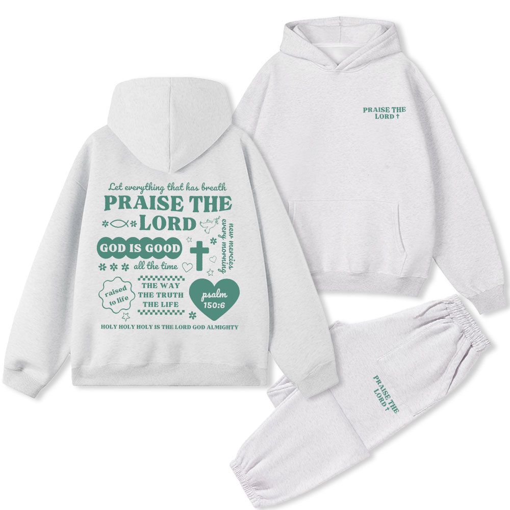 Praise The Lord Christian Premium Fleece Hoodie Set