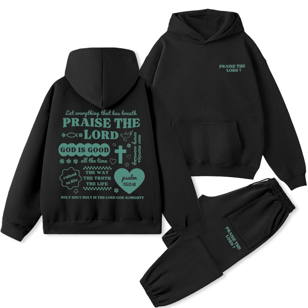 Praise The Lord Christian Premium Fleece Hoodie Set