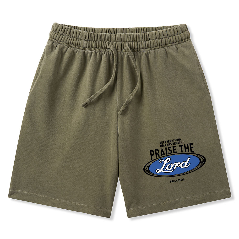 Praise The Lord Christian Washed Shorts