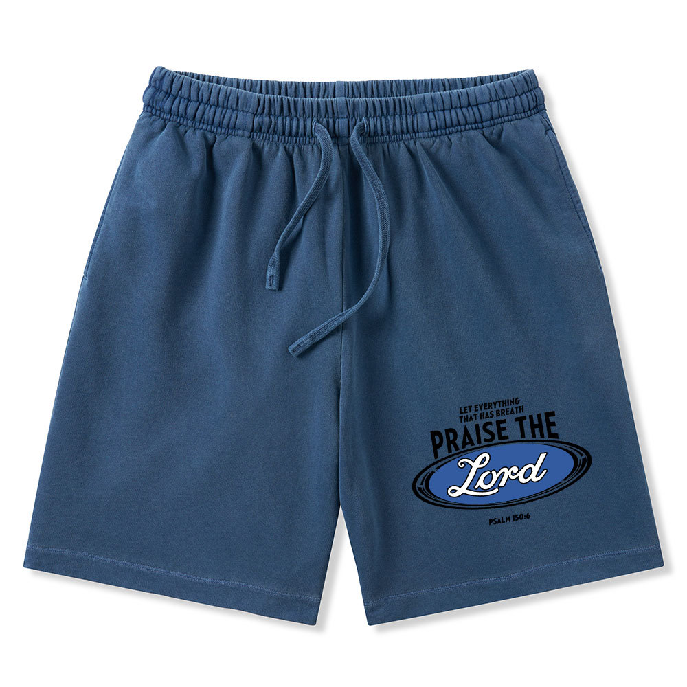 Praise The Lord Christian Washed Shorts