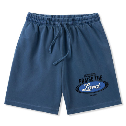 Praise The Lord Christian Washed Shorts
