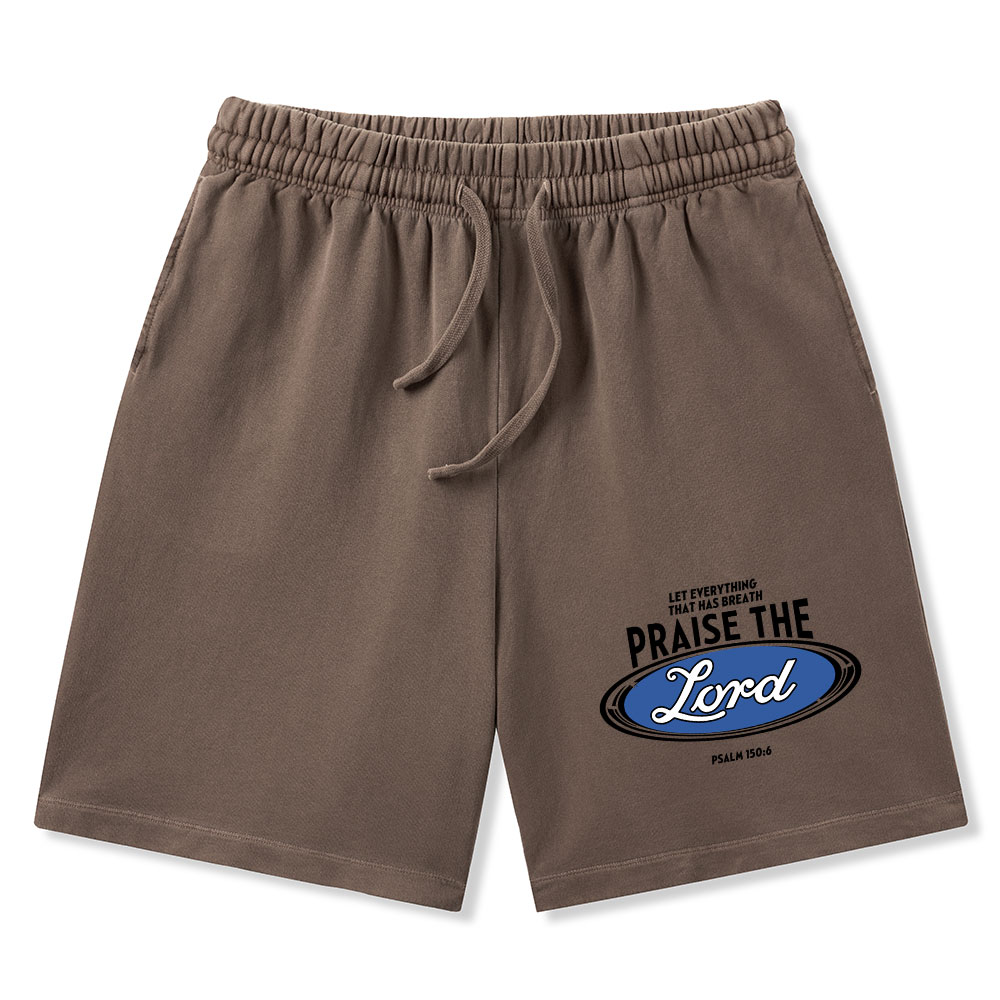 Praise The Lord Christian Washed Shorts