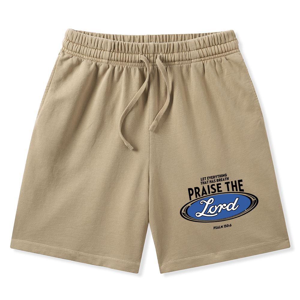 Praise The Lord Christian Washed Shorts