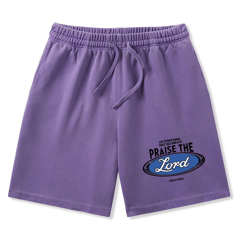 Praise The Lord Christian Washed Shorts