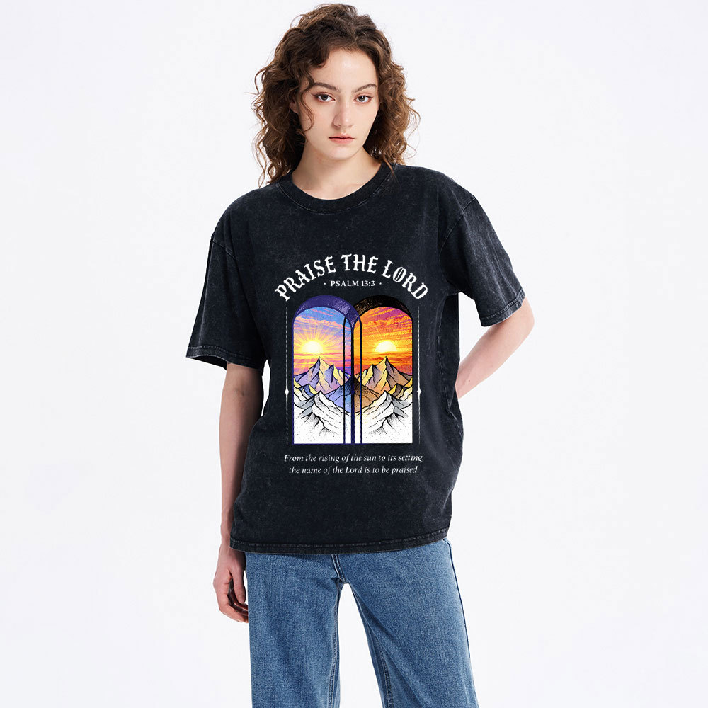 Praise The Lord Christian Washed T-Shirt