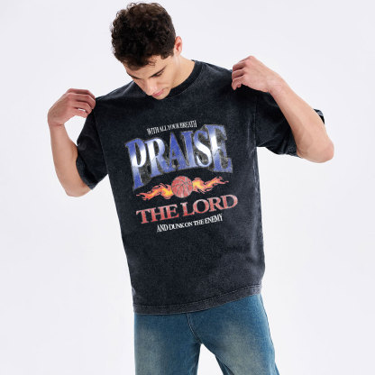 Praise The Lord Christian Washed T-Shirt