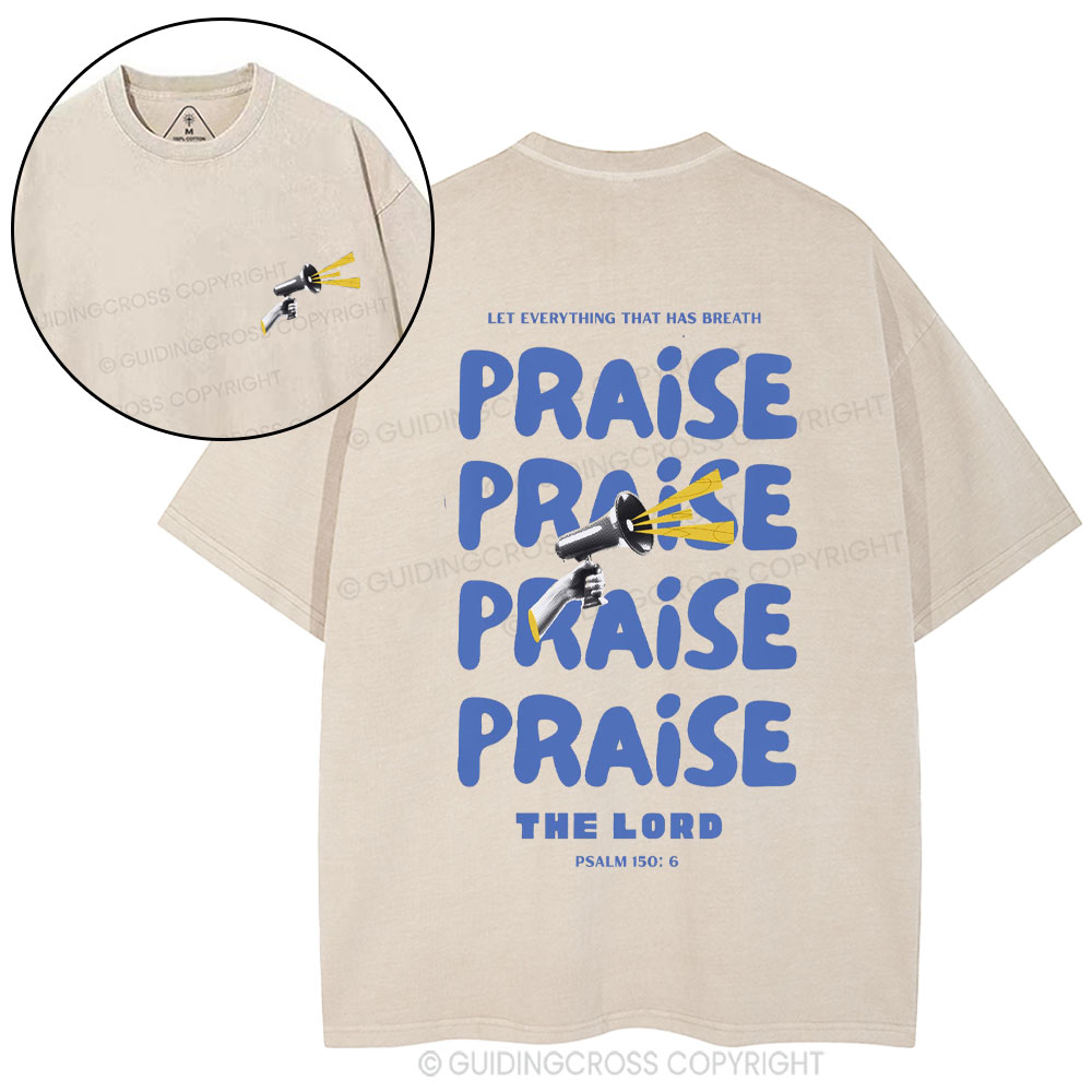 Praise The Lord Christian Washed T-Shirt