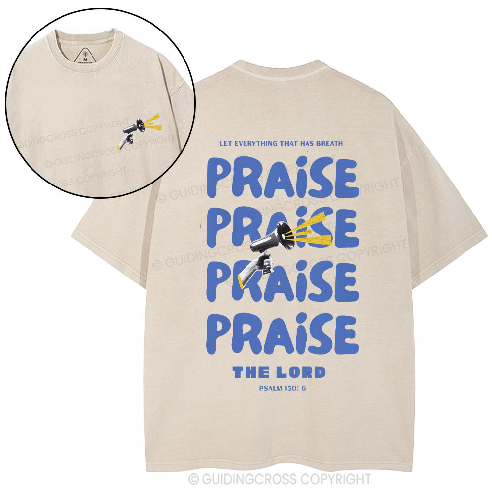 Praise The Lord Christian Washed T-Shirt