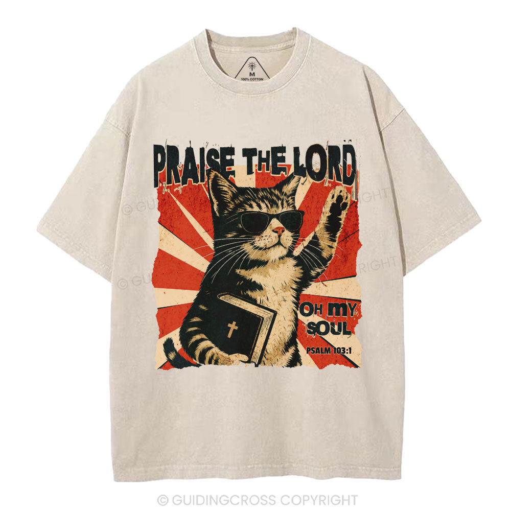 Praise The Lord Christian Washed T-Shirt