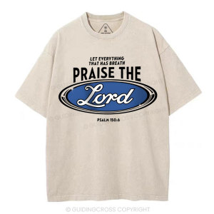 Image of Praise The Lord Christian Washed T-Shirt