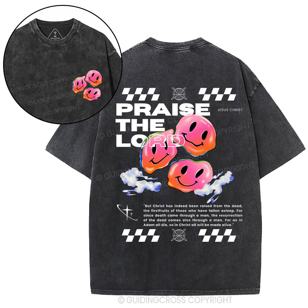 Praise Jesus  Christian Washed T-Shirt
