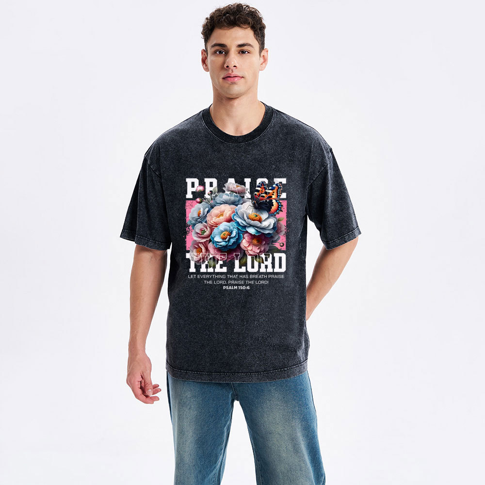Praise The Lord Christian Washed T-Shirt