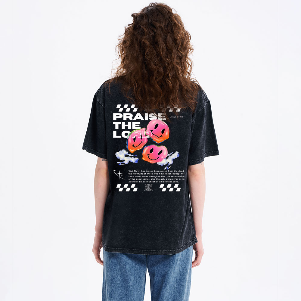 Praise Jesus  Christian Washed T-Shirt