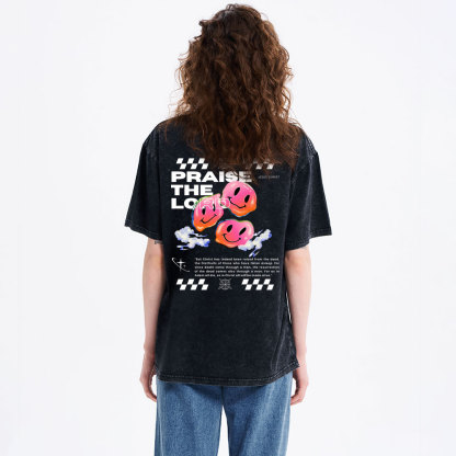 Praise Jesus  Christian Washed T-Shirt