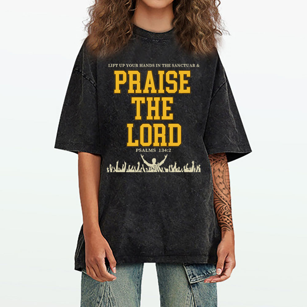 Praise The Lord Christian Washed T-Shirt