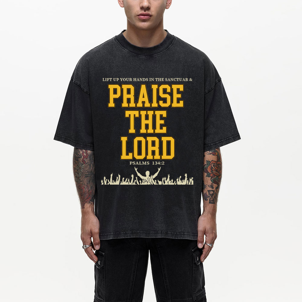 Praise The Lord Christian Washed T-Shirt