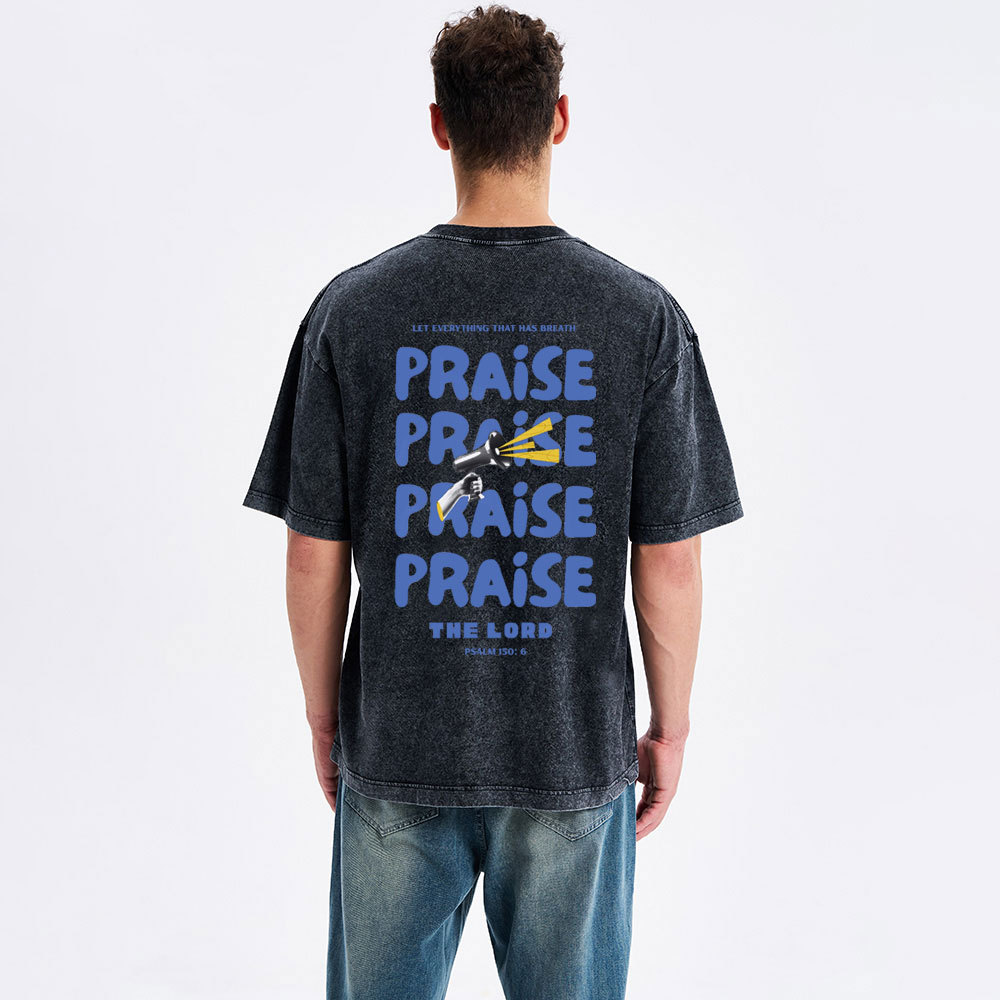 Praise The Lord Christian Washed T-Shirt