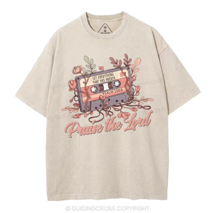 Praise The Lord Christian Washed T-Shirt