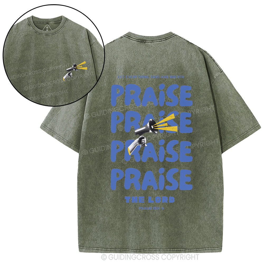 Praise The Lord Christian Washed T-Shirt