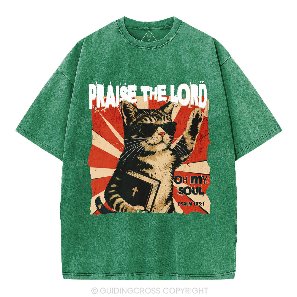 Praise The Lord Christian Washed T-Shirt